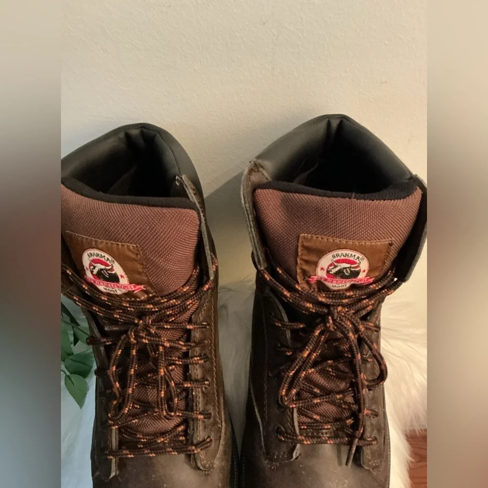 Brahma Men's Gus 6” Brown Leather Steel Toe Work Boots Size 10.5 (Pre-Owned)